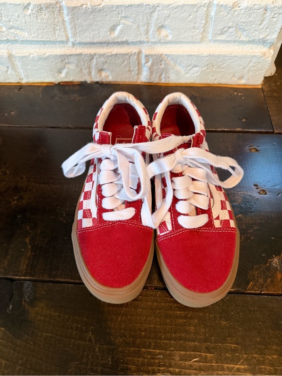 Vans Shoes - VANS (women) 6.5 Red Checkerboard Lace-Up Sneakers